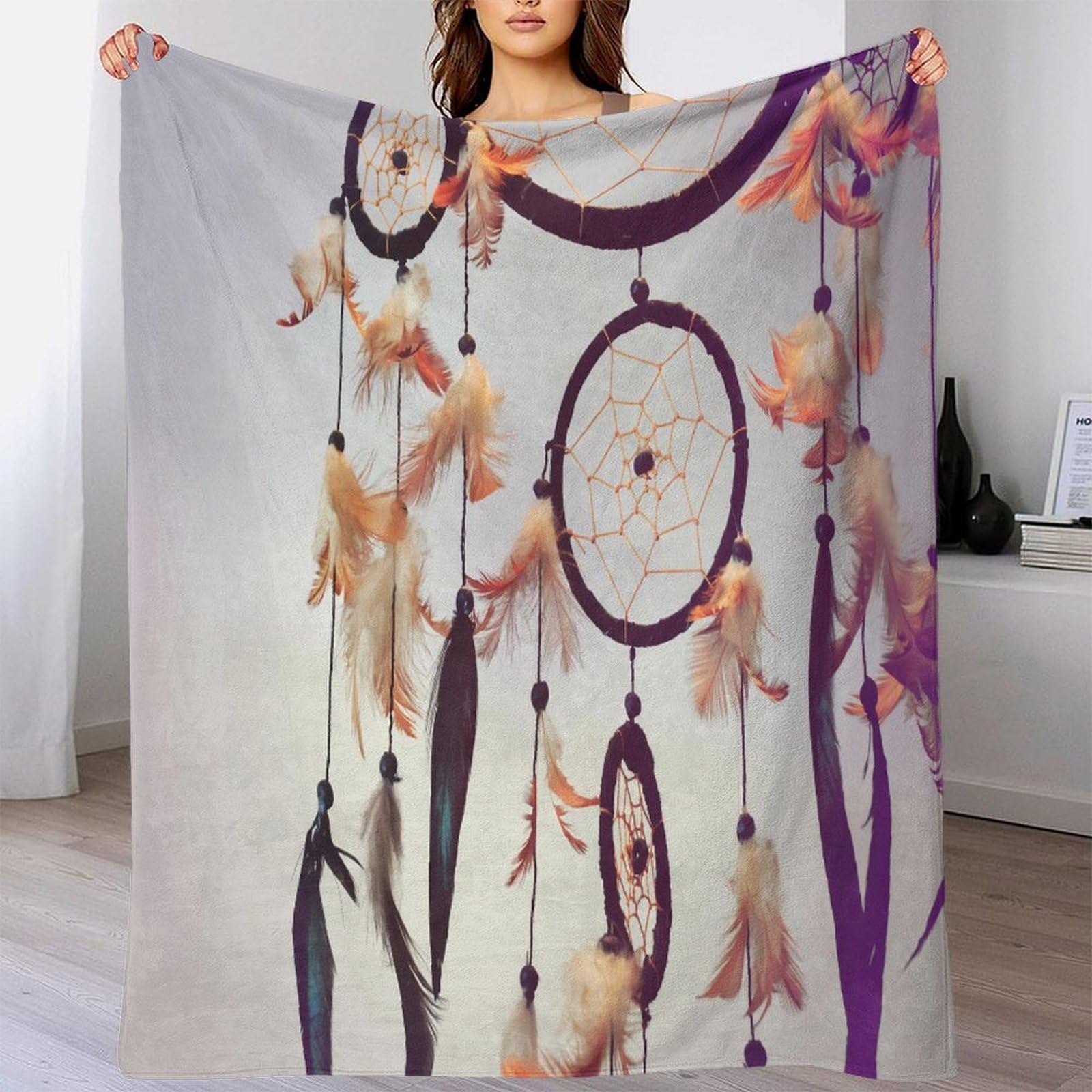 3D Druck Traumfänger Decke Mikrofaser Wohnkultur Traumfänger Sofadecke Kuschelig Warm Für Erwachsene Schlafzimmer 80×90(200x230cm)