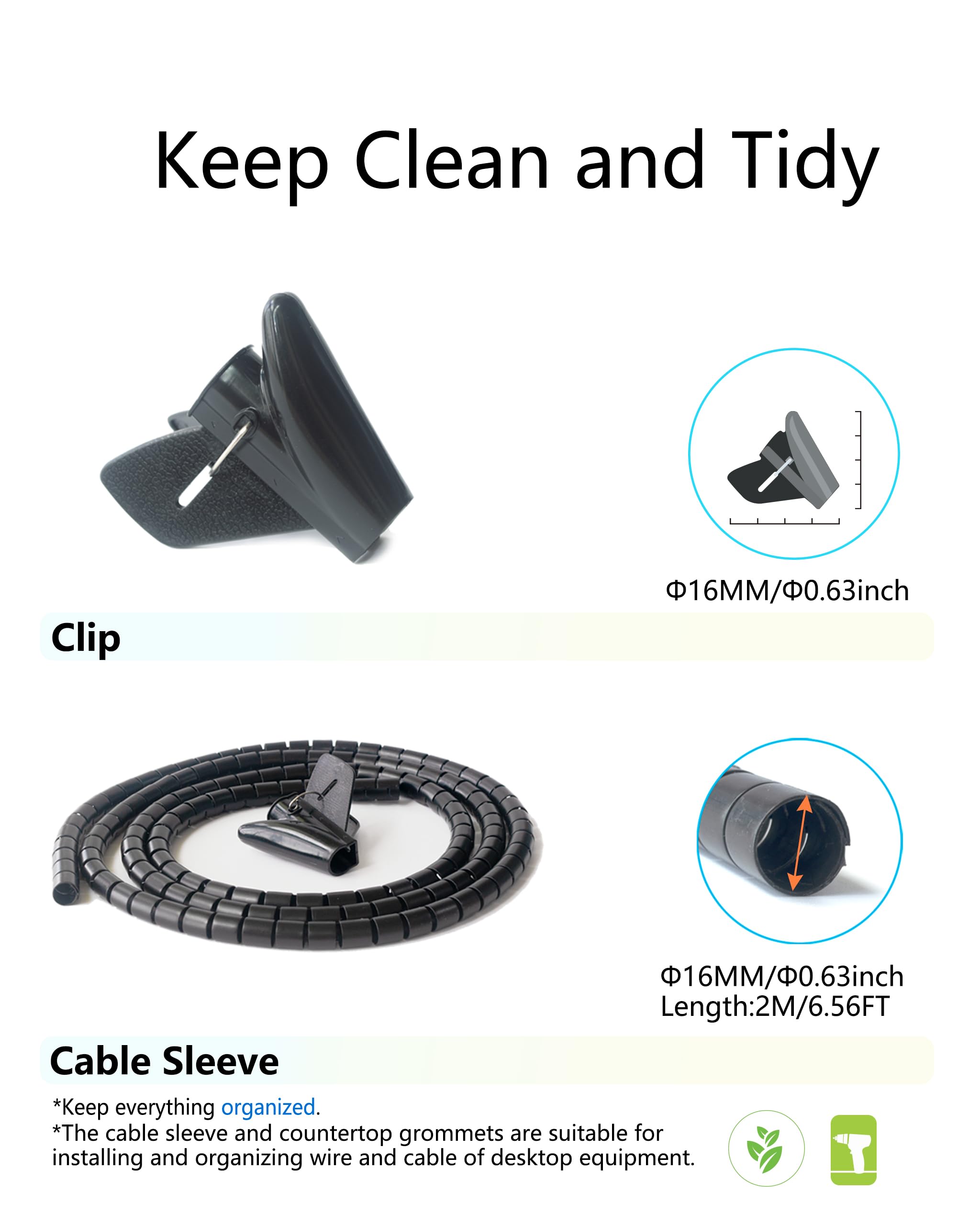 Desk Grommet Kit - 6 Pack Bi-Metal Hole Saw -9 Desk Grommet Kit - 6 Pack Bi-Metal Hole Saw -9