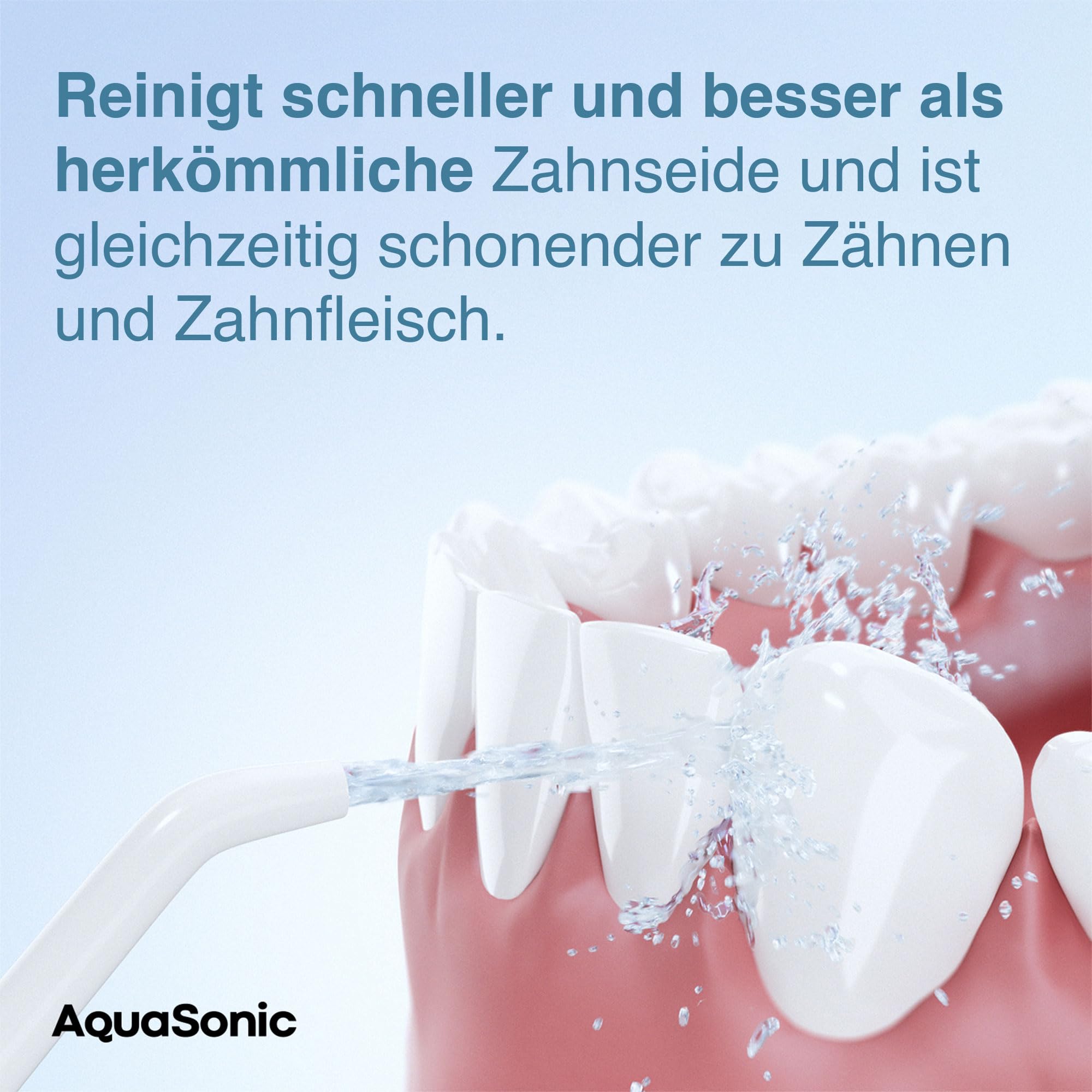 AquaSonic Aqua Flosser Kabellose Munddusche, wiederaufladbarer Water Flosser zur Zahnreinigung, wasserdichter tragbarer Oral Irrigator mit 5 Düsen für Zahnspangen, Zuhause & Reisen