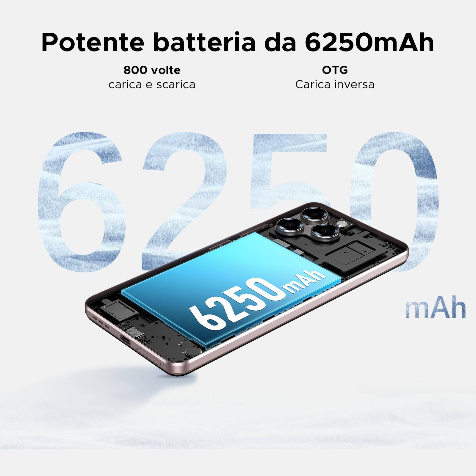 Note 58 Pro Smartphone Android 16, 32(8+24) GB+256GB/2TB TF Cellulare, 6.75" HD+ 90Hz Schermo,6250mAh, 16MP+8MP Telefono Cellulare, 4G Dual SIM/Octa Core/Widevine L1/NFC/OTG/Face ID/GPS