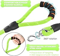 Vista 5 de Correa para perro, correa de nailon de 4 pies para perro, correas resistentes con cómodo mango acolchado para pasear perros medianos y grandes