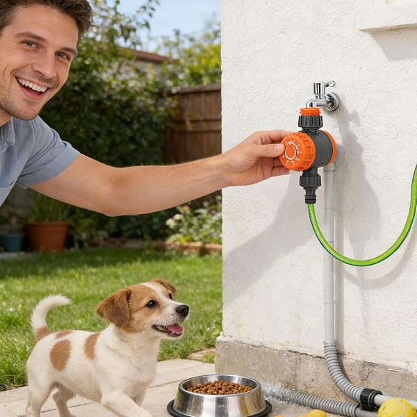 Garden Hose Timer, Mechanical Water Control, Automatic Irrigation Controller with Time Limit, Outdoor Tap Regulator with Manual Knob, Lawn Watering Tool, Scheduled Watering Use for Yard Patio Backyard - 4