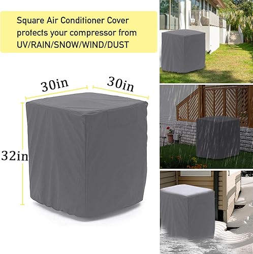 Miniatura 2 de STARTWO Cubierta de aire acondicionado, resistente, impermeable, duradera, para exteriores, parte inferior elástica para un ajuste seguro,