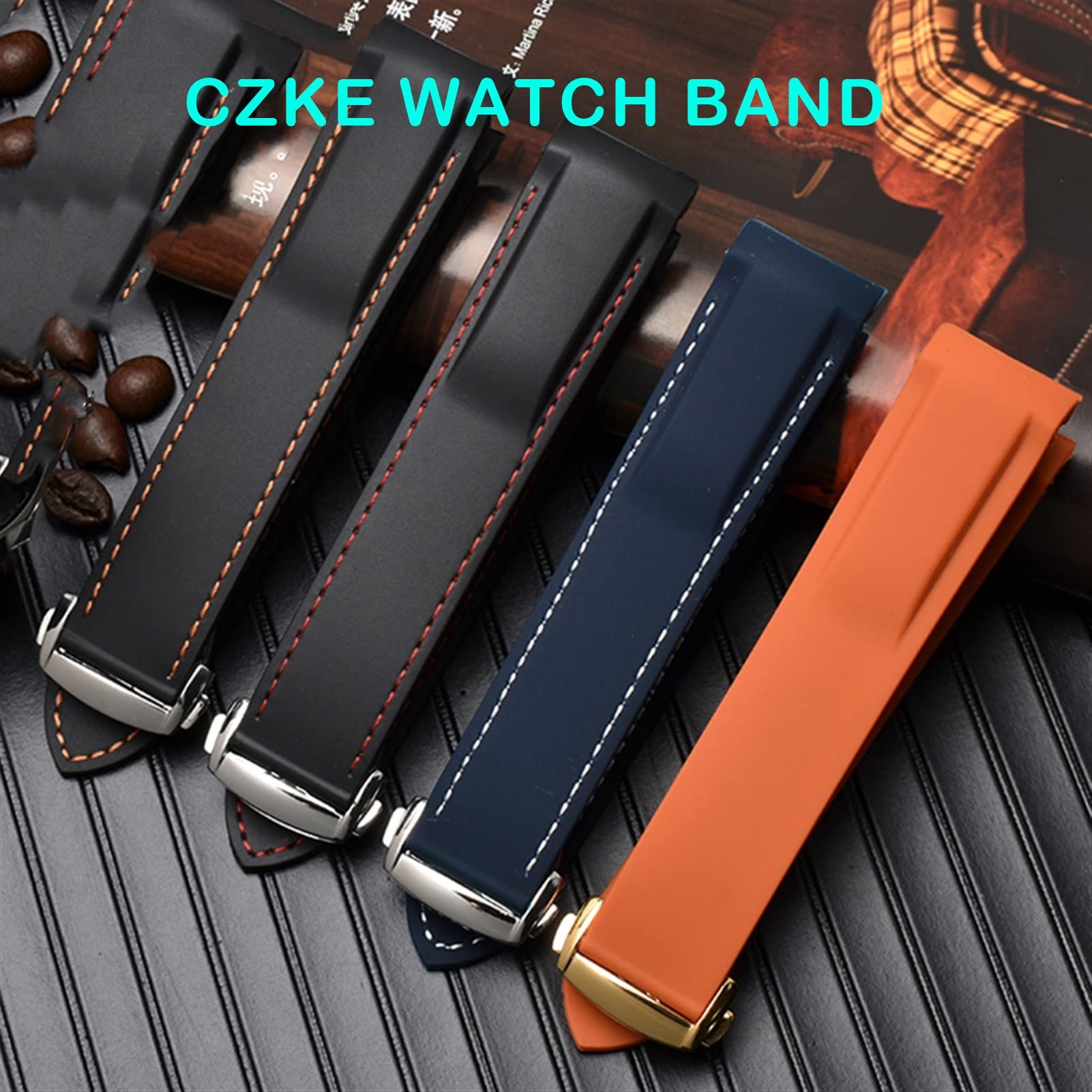 ZUC Wodoszczelny silikonowy pasek do zegarka Omega Comas Strap Meidus Ruder Rubber Watch Strap 22 mm