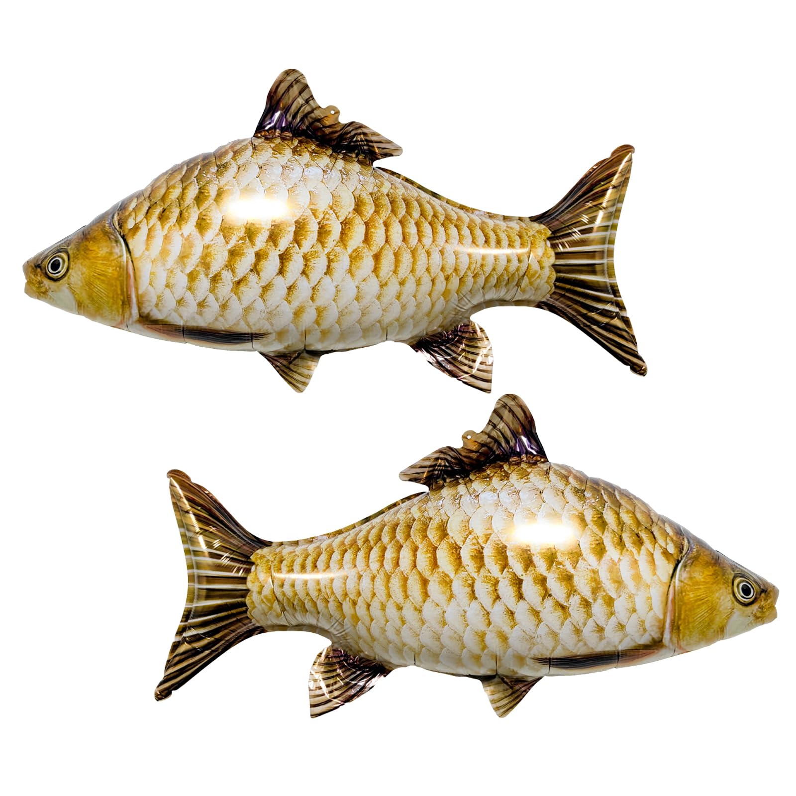 Huhaokejis 2pcs Fish Balloons, Realistic Inflatable Fish Foil Balloons, Sea Party Decorations Fishing Theme Party Decorations for Birthday Fishing Theme Party (Multicolor C)