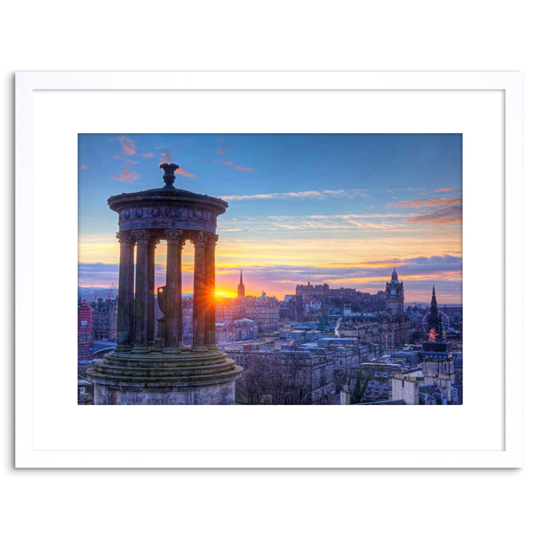 Wee Blue Coo Dt Calton Hill Edinburgh Sunset Picture Photo Framed Wall Art Print