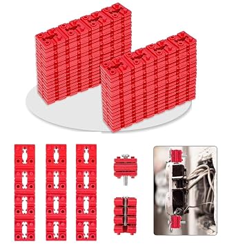 100pcs Outlet Spacers for Electrical Box, Electrical Outlet Spacers Shims Switch and Receptacle Spacer Socket Electrical Box Extender for Loose Outlet Electric Switch Red