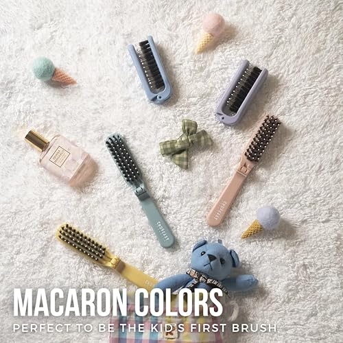 Miniatura 5 de Uffy Cepillo de pelo de viaje, mini peine plegable con cerdas de jabalí para mujeres, hombres y niños, tamaño de bolsillo pequeño y compacto para