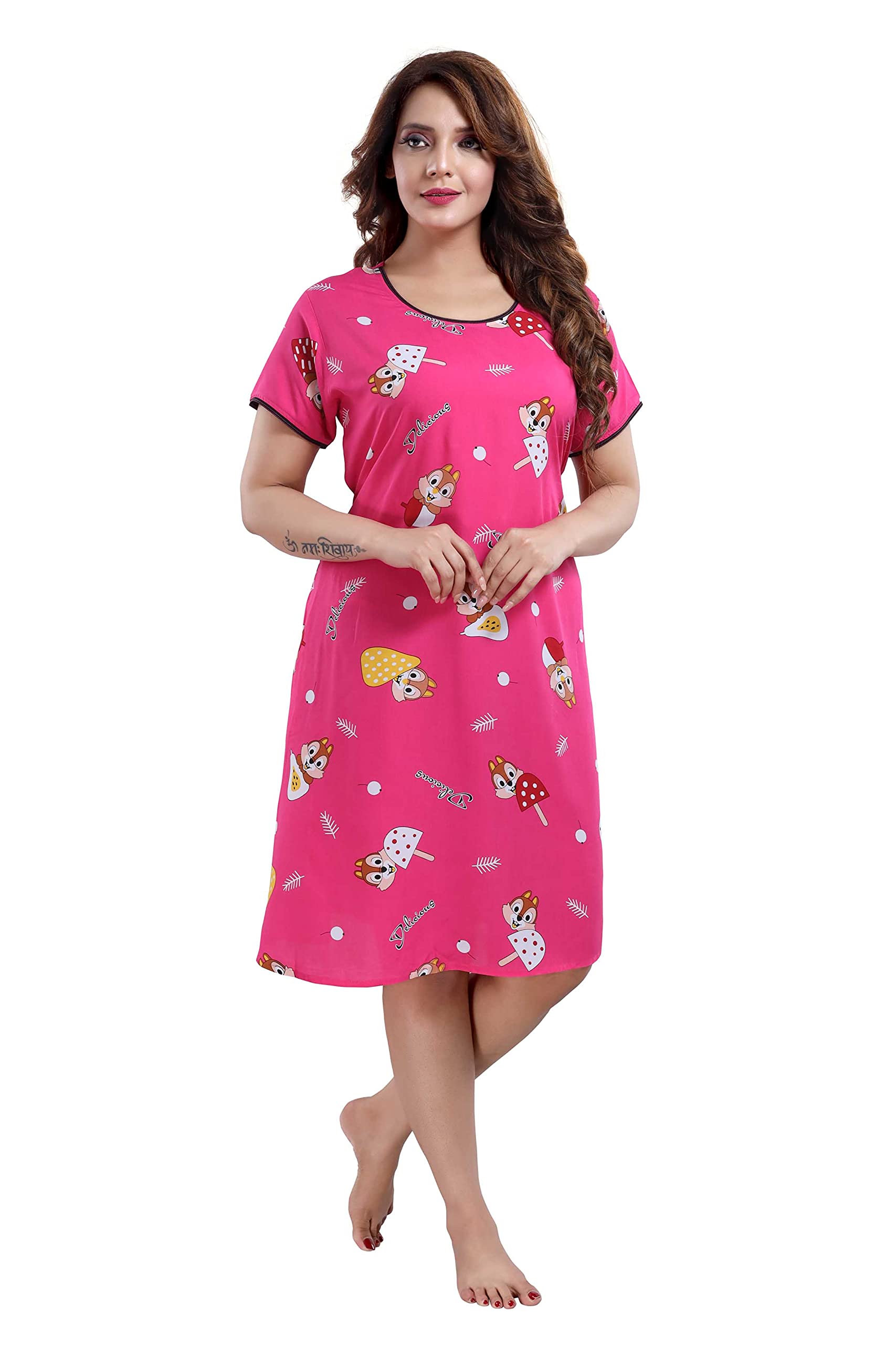 soulemo Womens Rayon (Cartoon Print) Short Night Dress 1075.-picture-28