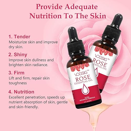 Miniatura 3 de Aceite Esencial de Rosa 1.0 fl oz - Aromaterapia, Hidratante de la Piel, Anti-Envejecimiento, Reduce la Pigmentación, Absorbido Rápidamente