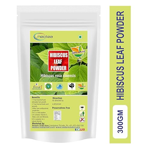 Miniatura 2 de Neotea Polvo de hoja de hibisco  Sembaruthi Ilai  300GM (10.58 oz)  Tratamiento natural de caída del cabello, promueve el crecimiento del cabello,