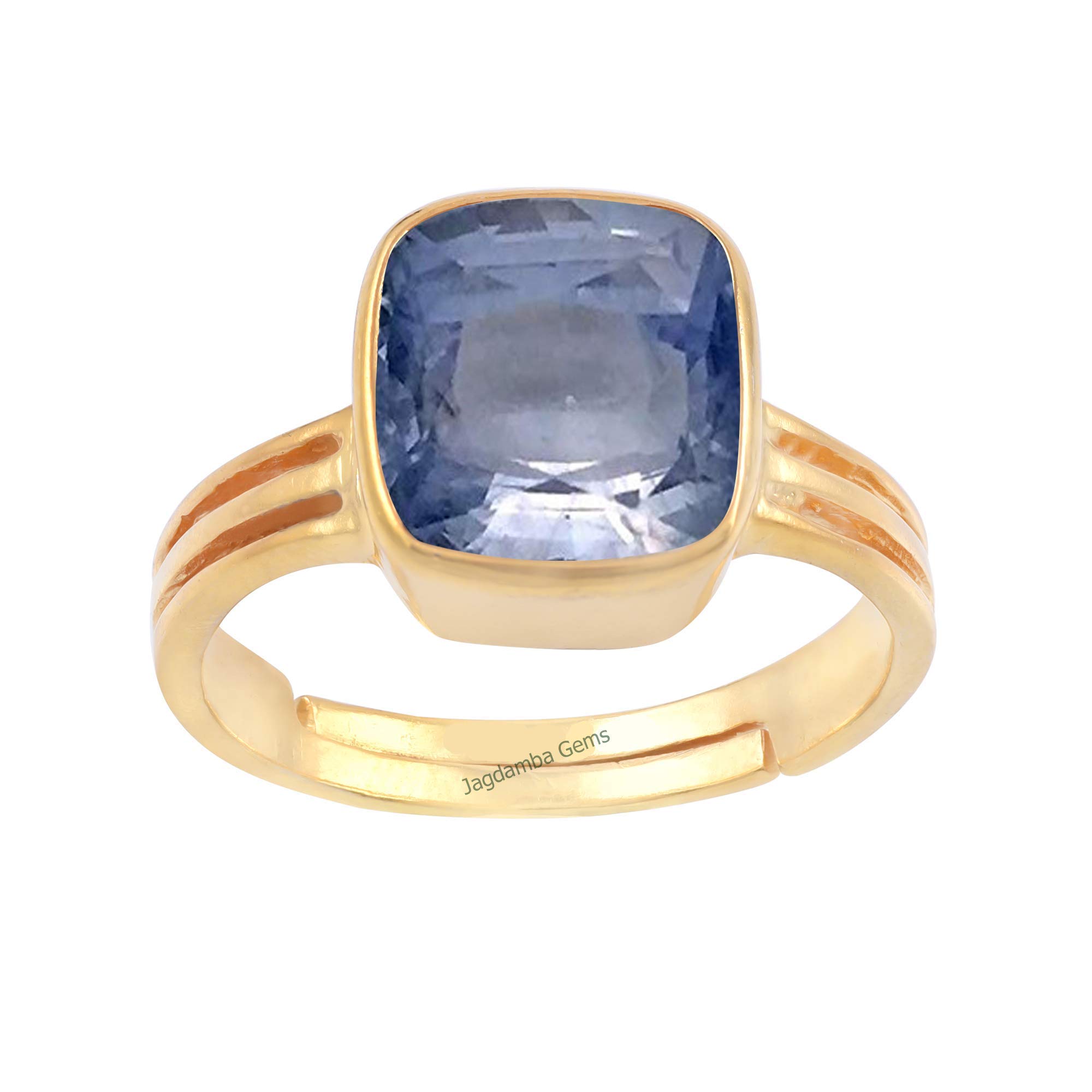 kirti sales GEMS Certified Unheated Untreatet 15.25 Ratti A+ Quality Natural Blue Sapphire Neelam Gemstone Gold Plated Adjustable Ring for Women's and Men's-picture-20