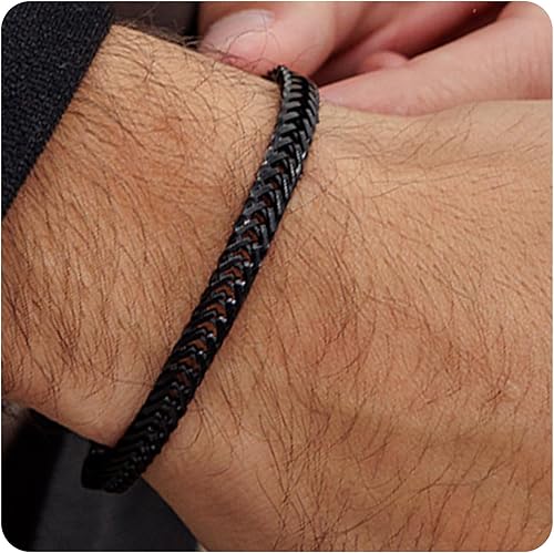 Silver Bracelet For Men - Made Of Stainless Steel - Silver Chain Bracelet For Men - Silver wrap-around Bracelet 14.5