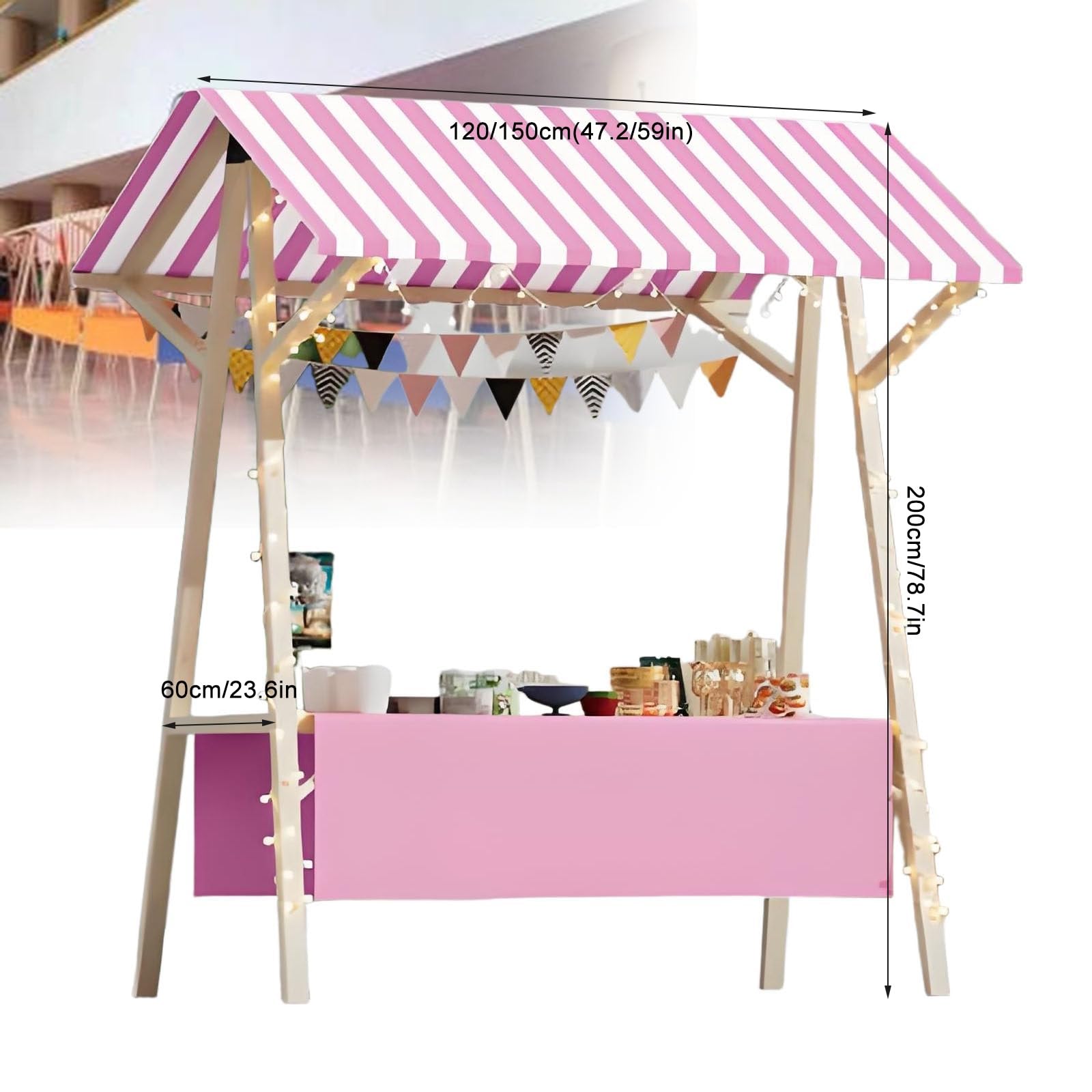 Carrello portatile per vendite di alimenti all'aperto, leggero, facile da trasportare, ideale per esposizioni ed eventi sul mercato degli agricoltori