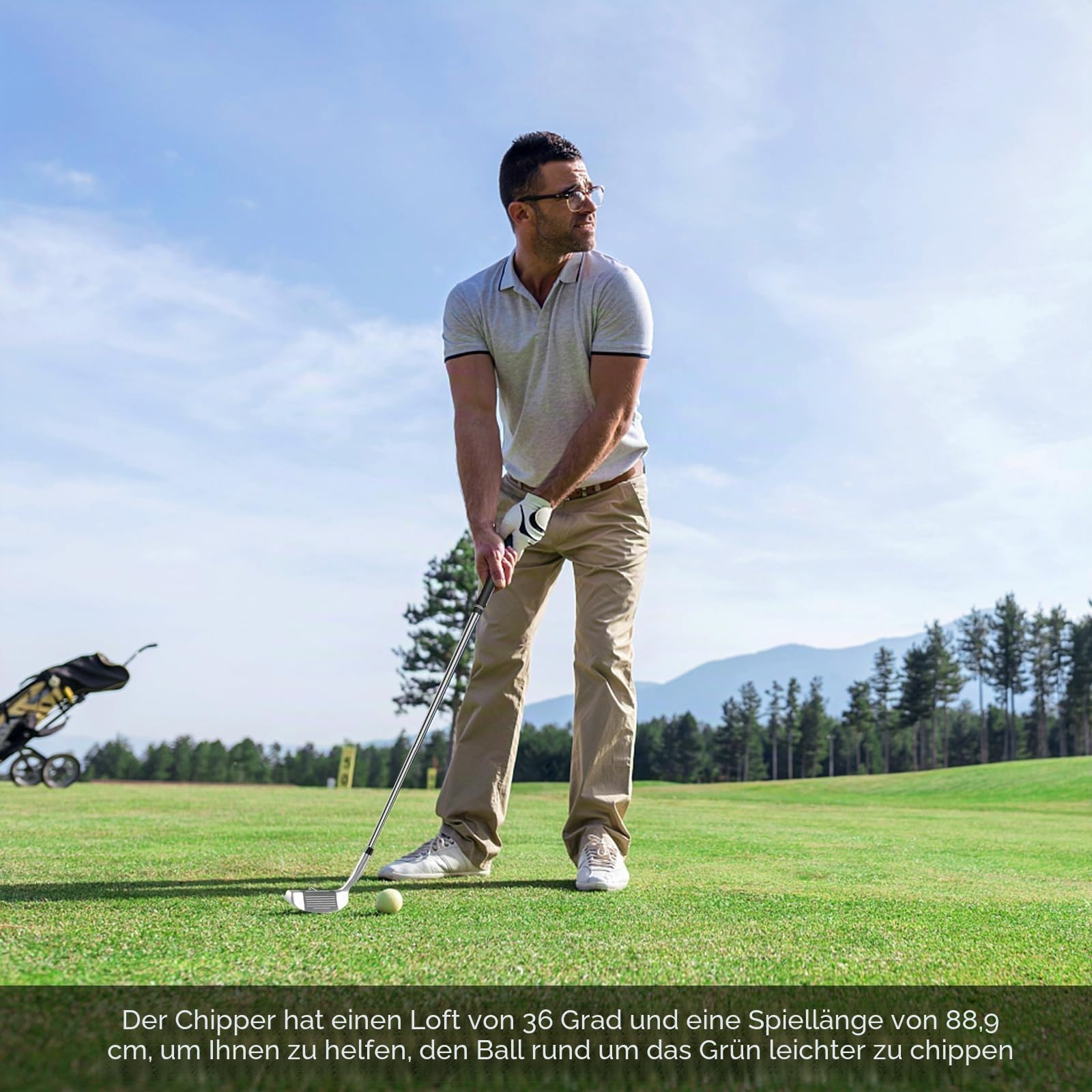 COSTWAY Golf Chipper, 89cm Golfschläger mit Edelstahlkopf & Rutschfester Griff für Rechtshänder, Pitching Wedge 36 Grad für Damen Herren