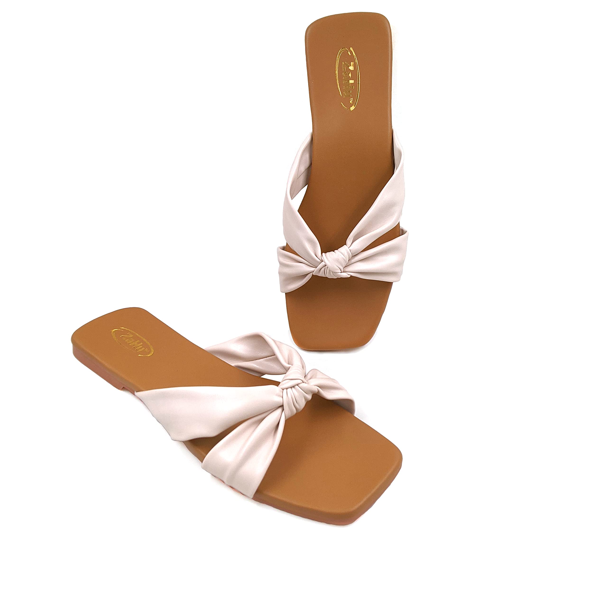 ZaHu women flats fashion slippers stylish model flat casual daily use beige cream off white grey rose golden sandals flip flops for ladies footwear chappal (Beige/Cream, numeric_8) (B0BSXQHZCS) Amazon Price History, Amazon Price Tracker