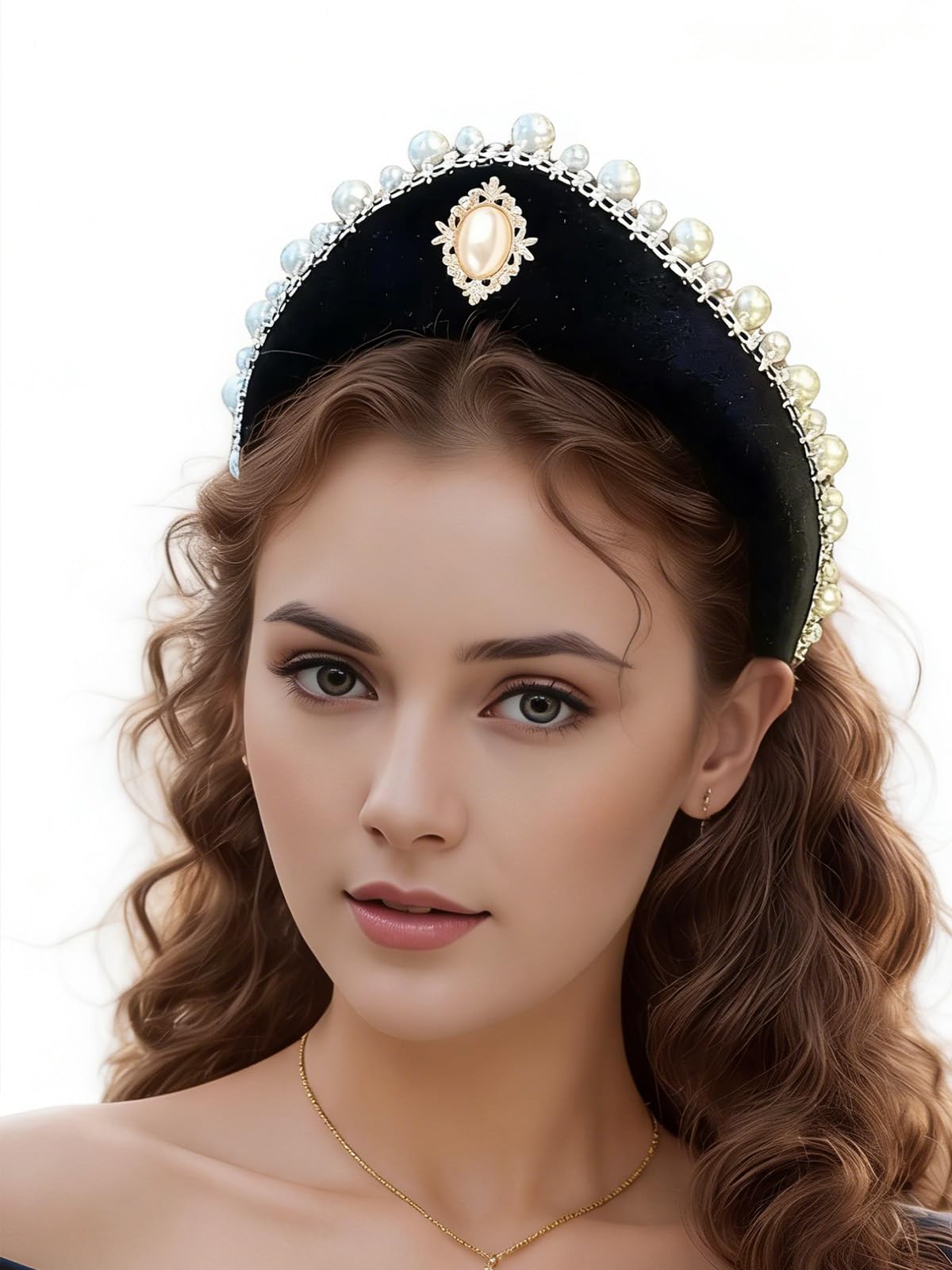 Unykaflor Victorian Vintage Headwear, Tudor Elizabethan Princess Coronet Headpiece Hair Accessories for Renaissance Costume Cosplay