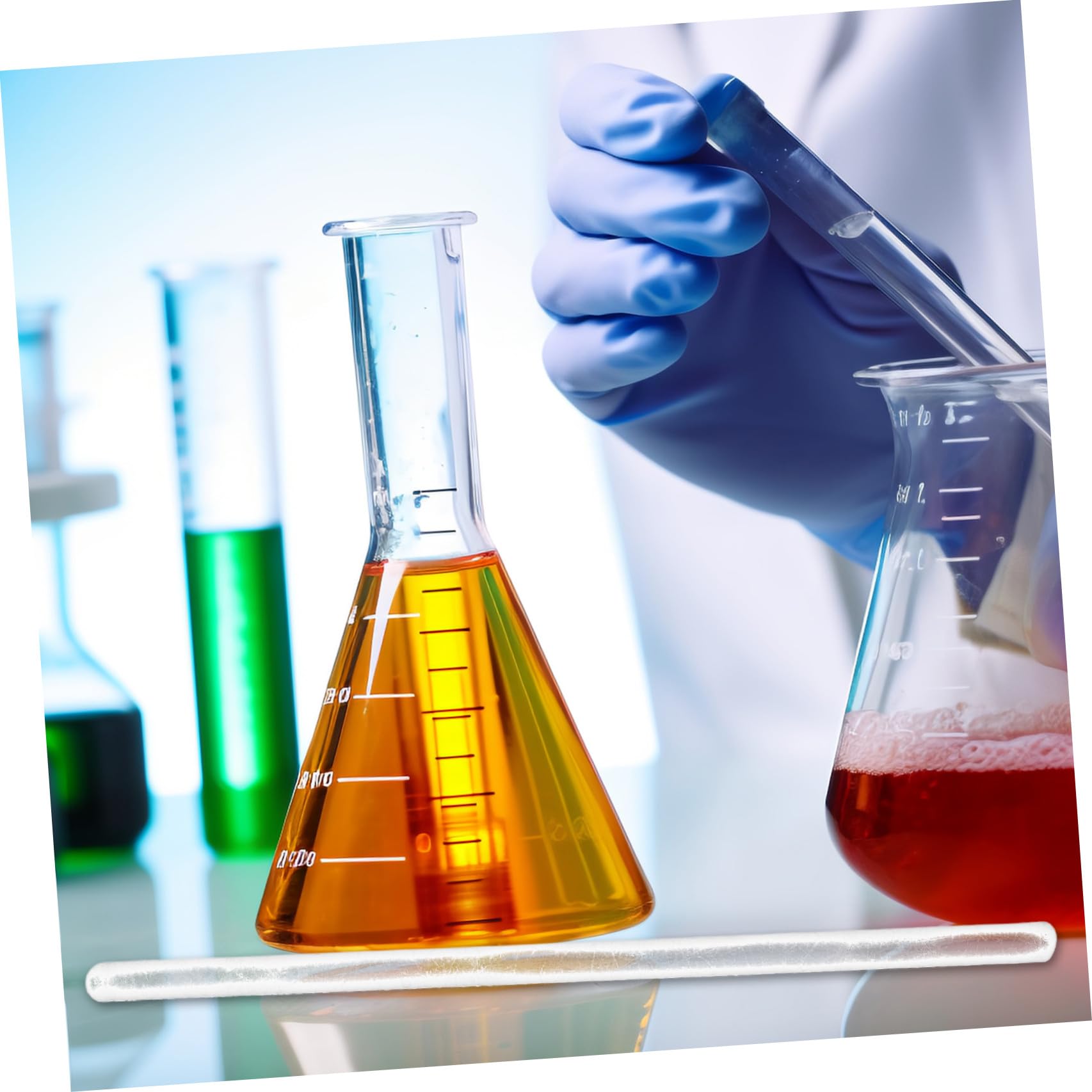 GALPADA Bastoncini di Vetro Resistenti per Mescolare in Laboratorio 20 Pezzi e Privi di Sbavature Estremità Arrotondate per Esperimenti e Cucina