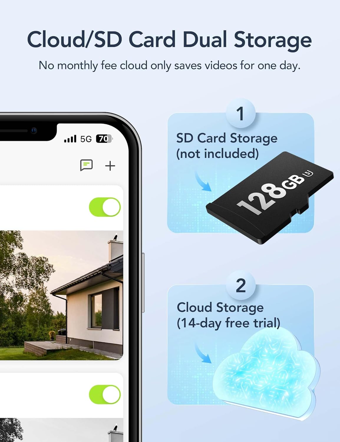 GNCC Solar Security Cameras Wireless Outdoor, 5G & 2.4GHz WiFi, 2K Outdoor Battery Camera, Color Night Vision, AI Detection, Spotlight Alarm, SD/Cloud Storage, Easy Install, Manually Adjust View - Image 9