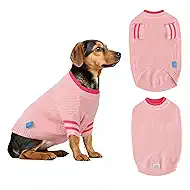 Two Tone Stacked Round Neck Pullover Dog Sweater,Pet Sweaters for Dogs Boys and Girls, Knitted Dog Clothing,Pet Clothes,Pet Sweaters,Fit for All Seasons and Kinds of Dogs (Pink 2XL)