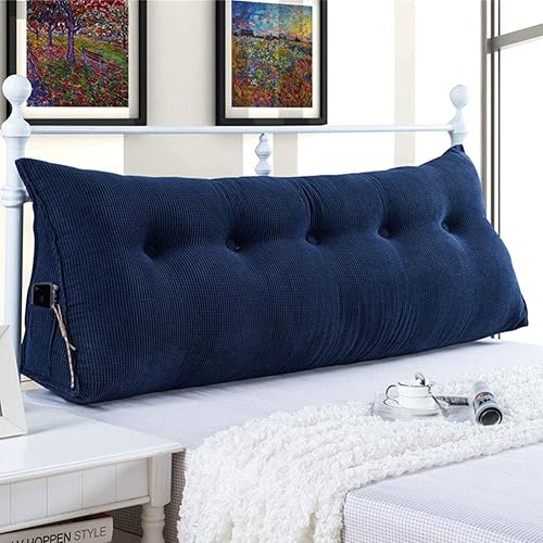 Almohada de cojín grande suave y cómoda para el respaldo del cabecero para leer Descanso en cama individual, soporte de cuña triangular transpirable