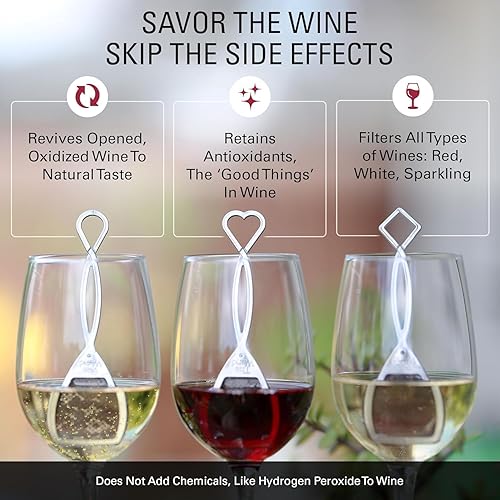 Miniatura 6 de PureWine Wand Technology - Filtro de histamina y sulfito purificador alivia las alergias al vino y los dolores de cabeza agitar el vino - Paquete de