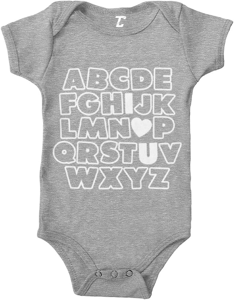 I Heart U - I Love You Alphabet Bodysuit