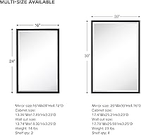 Vista 5 de TEHOME Botiquín de Medicina de Baño Empotrado con Marco de Metal Dorado con Espejo Biselado Rectangular Inclinable Espejos de Tocador para Pared 16