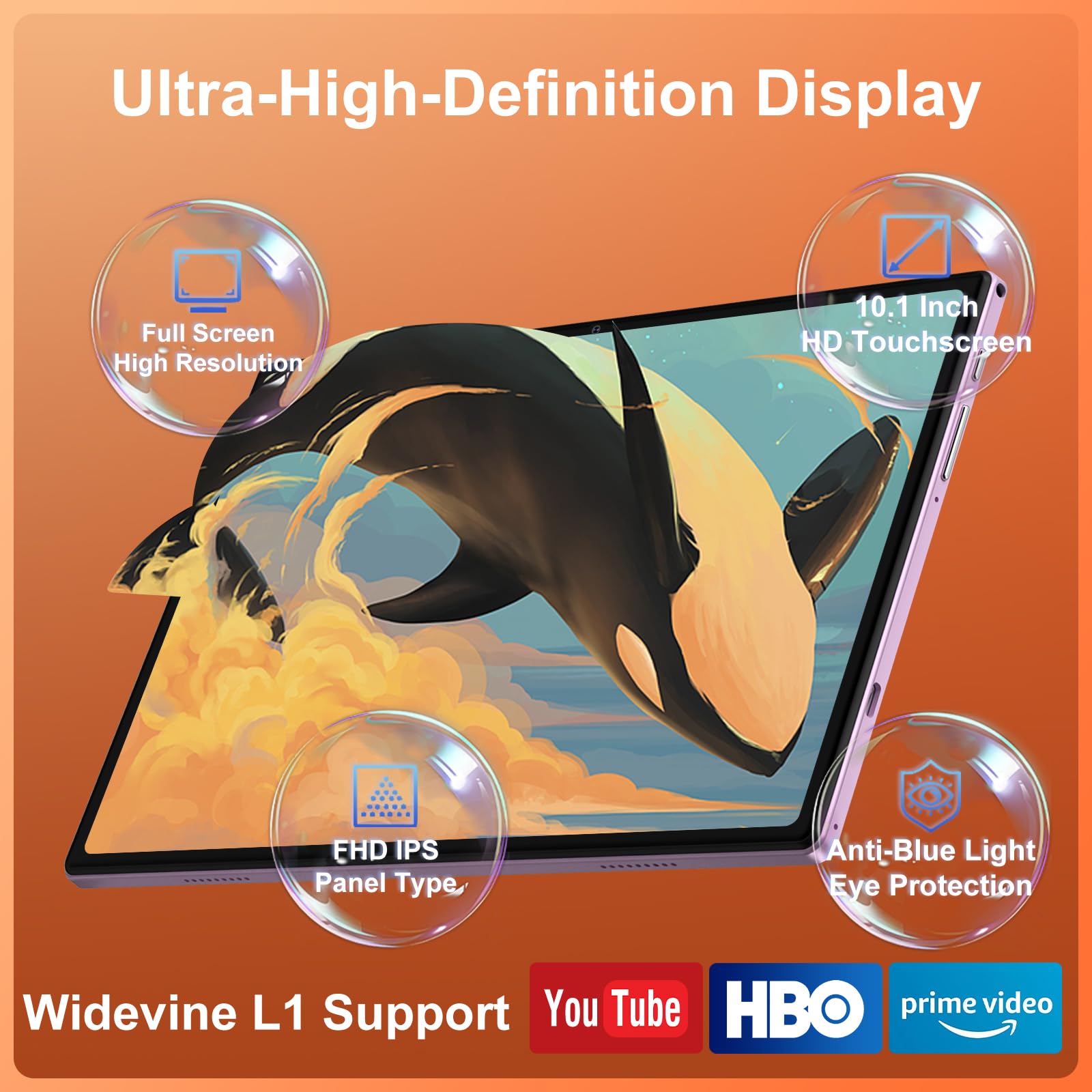 Tablet Android 15, 30GB RAM 128GB ROM(TF 2TB Expandible), 10 Pulgadas, 8000mAh, WIFI 5G, GPS/BT5.0/OTG, Face ID, Widevine L1, Tableta de Cuerpo Metálico con Teclado, Mouse y Funda Protectora -Violeta