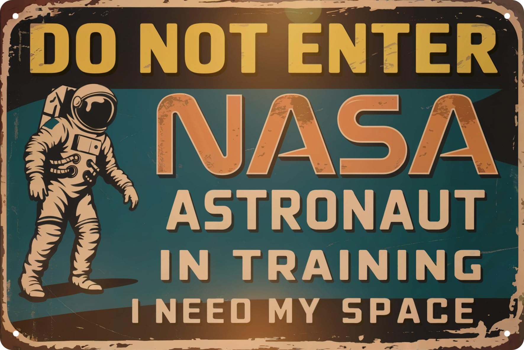 Ingzzaac Metalpostera8446 Do Not Enter Nasa Child Room Funny Retro Metal Tin Signs Wall Decor 8"X12"