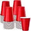 Red Plastic Cups, Disposable Cups 12oz 50 Pack Cups, Red Party Cups for Birthday,Party,Picnics, Weddings, Christmas, Anniversary