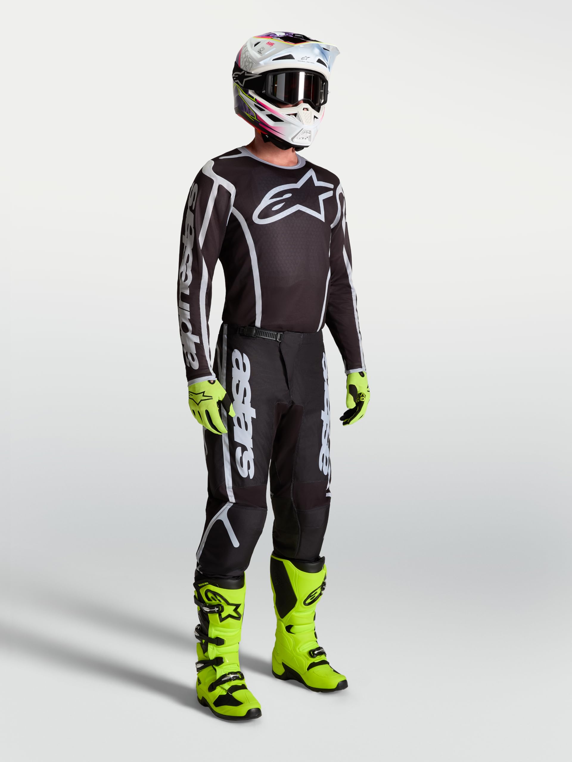 Alpinestars Fluid Apex V2 Maglia Motocross, nero/argento, XL