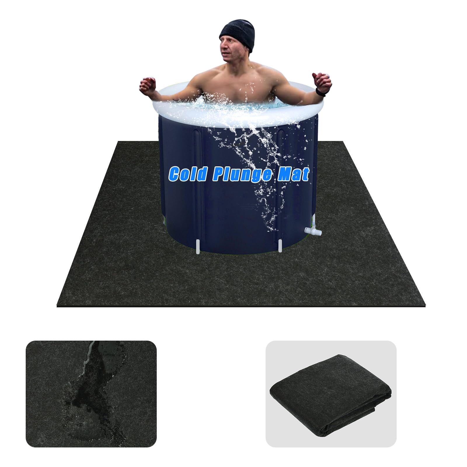 Ice Bath Mat, 50 x 70inch Cold Plunge Mat for Ice Bath Tub, Ice Bath Accessories Cold Punge Floor Mat for Ice Bath Tub Cold Plunge Accessories