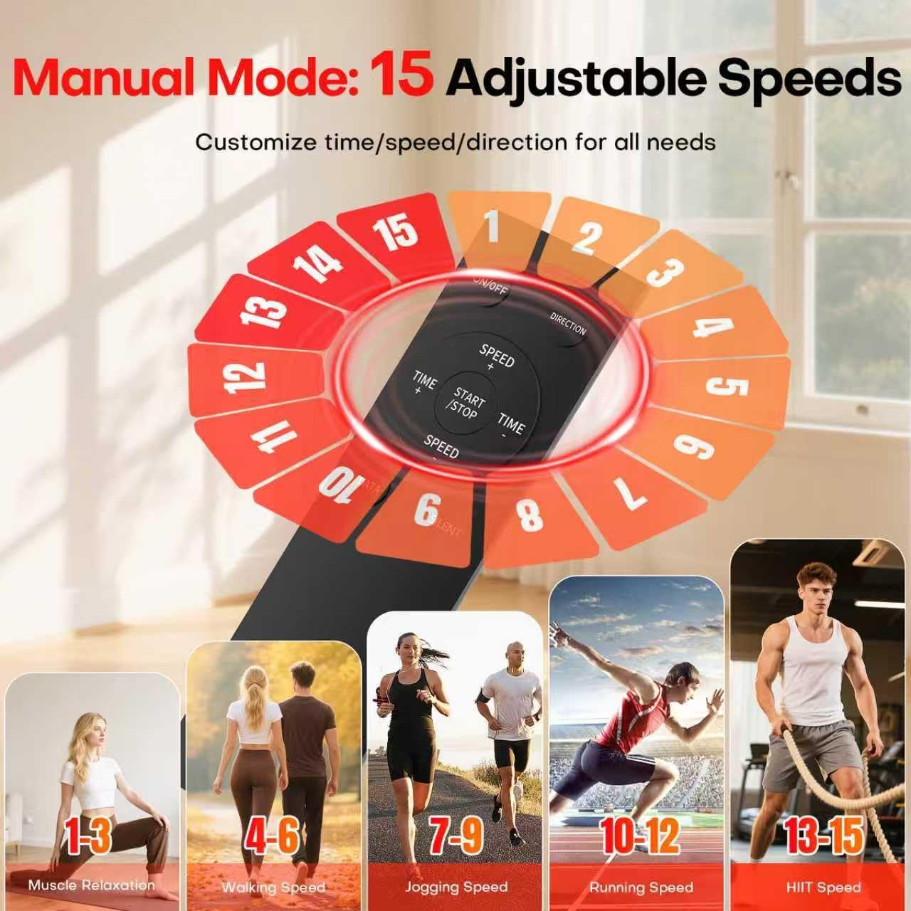 Under Desk Elliptical Machine, Electric Elliptical Leg Exerciser While Sitting for Seniors with Upgraded 15 Speeds & 12 Auto Mode, Forward & Reverse Direction, Quiet Portable Seated Pedal Exerciser - Image 3