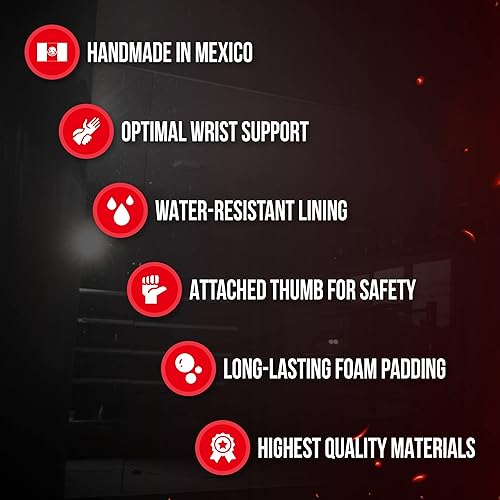 Miniatura 5 de CLETO REYES Guantes de entrenamiento con correa de cuero y pulgar adjunto y cierre de gancho y bucle