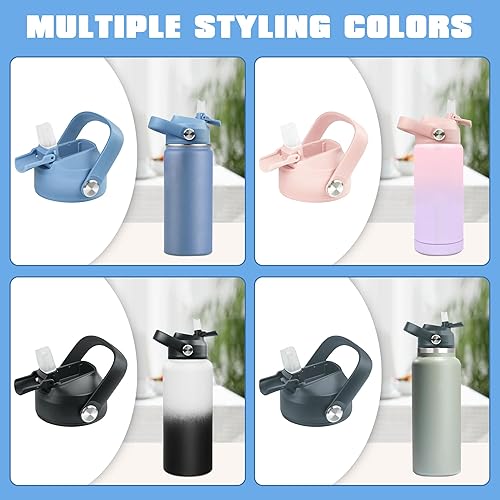 Miniatura 6 de Vmini Tapa de popote con tapa, compatible con botella de agua de boca ancha HydroFlask y más, tapa de popote de repuesto para Hydro Flask boca