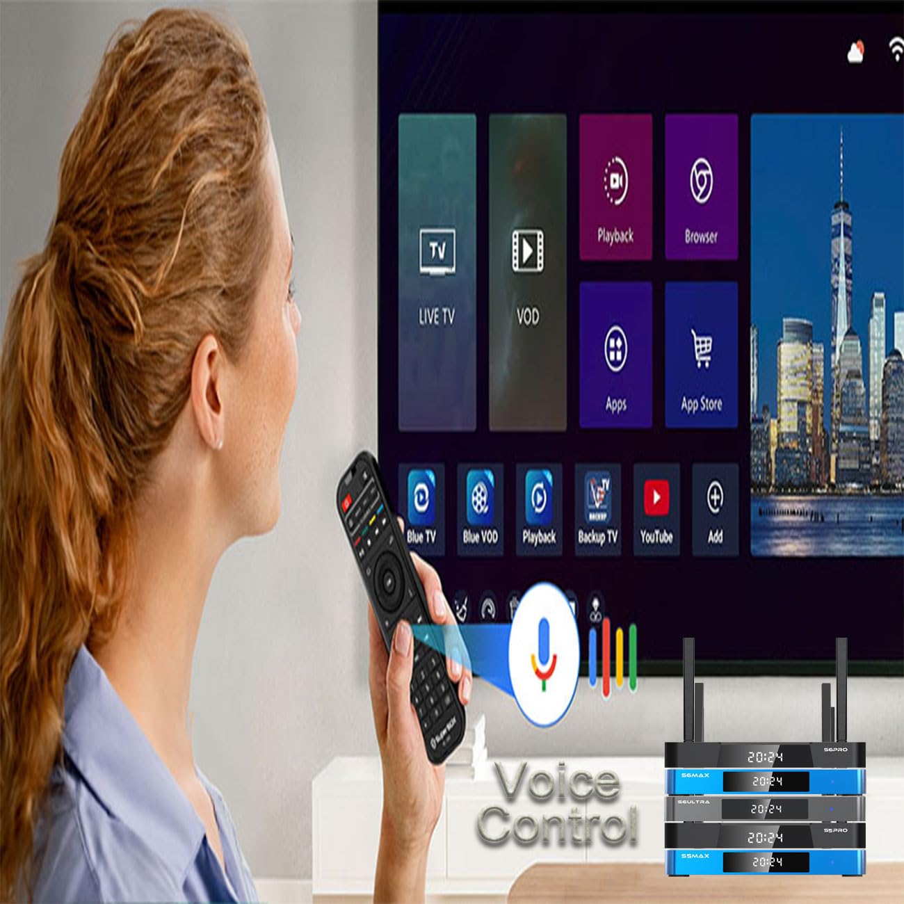 Super Smart Box RC-200 - Mando a distancia por voz para S6 Ultra S6 Max S6 Pro S5 Max S5 Pro