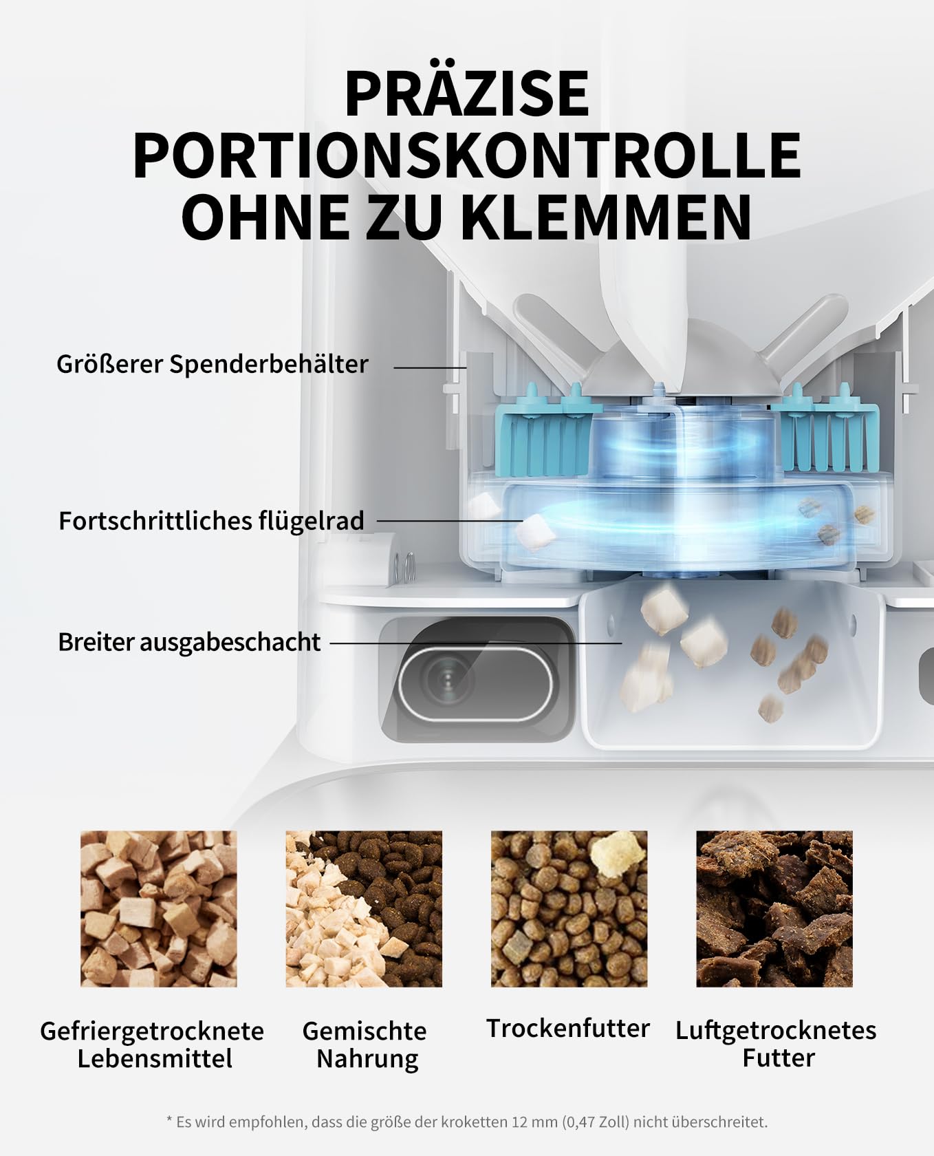 PETKIT Futterautomat Katze 2 Näpfe Mit Kamera, Futterautomat Katze,5L Katzen Futterautomaten,Automatischer Futterspender für Katze und Hund,KI Funktion,1-10 Mahlzeiten/Tag, 1-30 Portionen