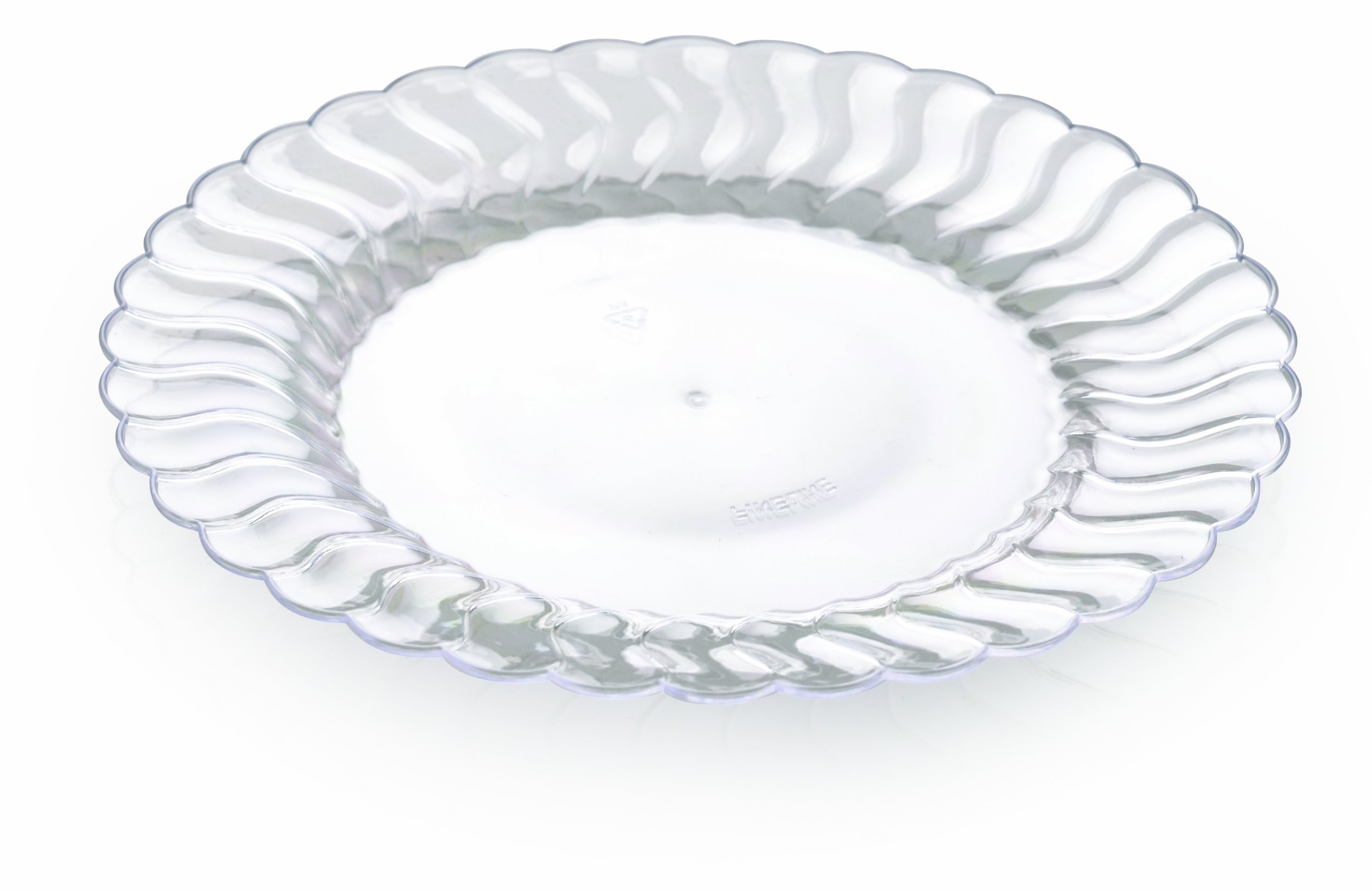 Fineline Settings Flairware Clear Shell Edged China-Like 6" Plate 180 Pieces