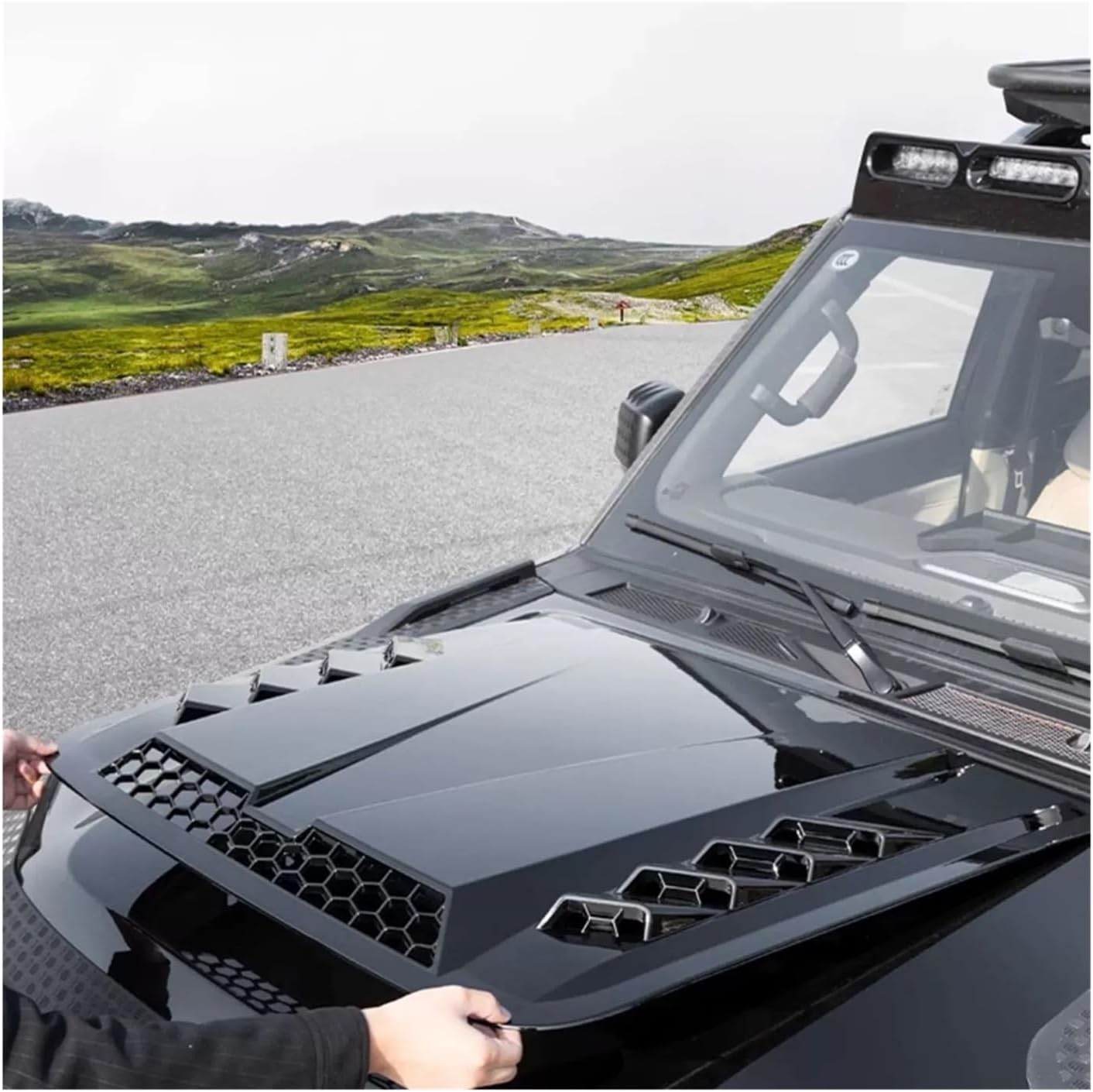 Hood Vents Universal Front Engine Air Flow Intake Hood Scoop Vent Bonnet Cover Accessory Engine Bonnet Cover
