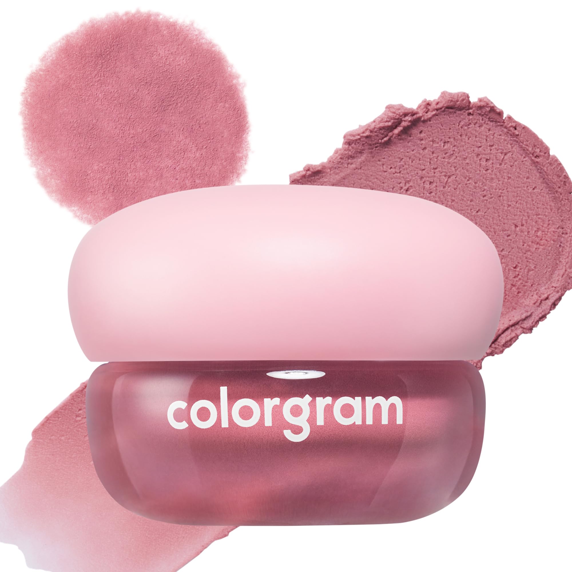 COLORGRAM NUDE BLUR JAM 01 PINK CASHEW NUT | Pudding Pot Lip & Cheek Tint with Whipped Mousse Texture | Velvet Matte Finish, Featherlight Blur Tint | Multi-Use Korean Makeup