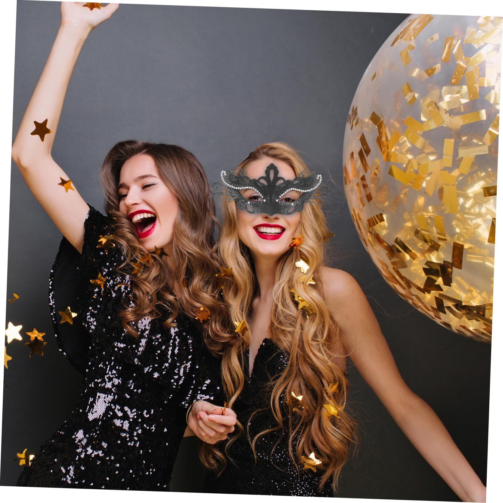 Healeved 3 Pezzi Maschera per Halloween e con Design e Decorazioni Paillettes Accessorio per Teatrali