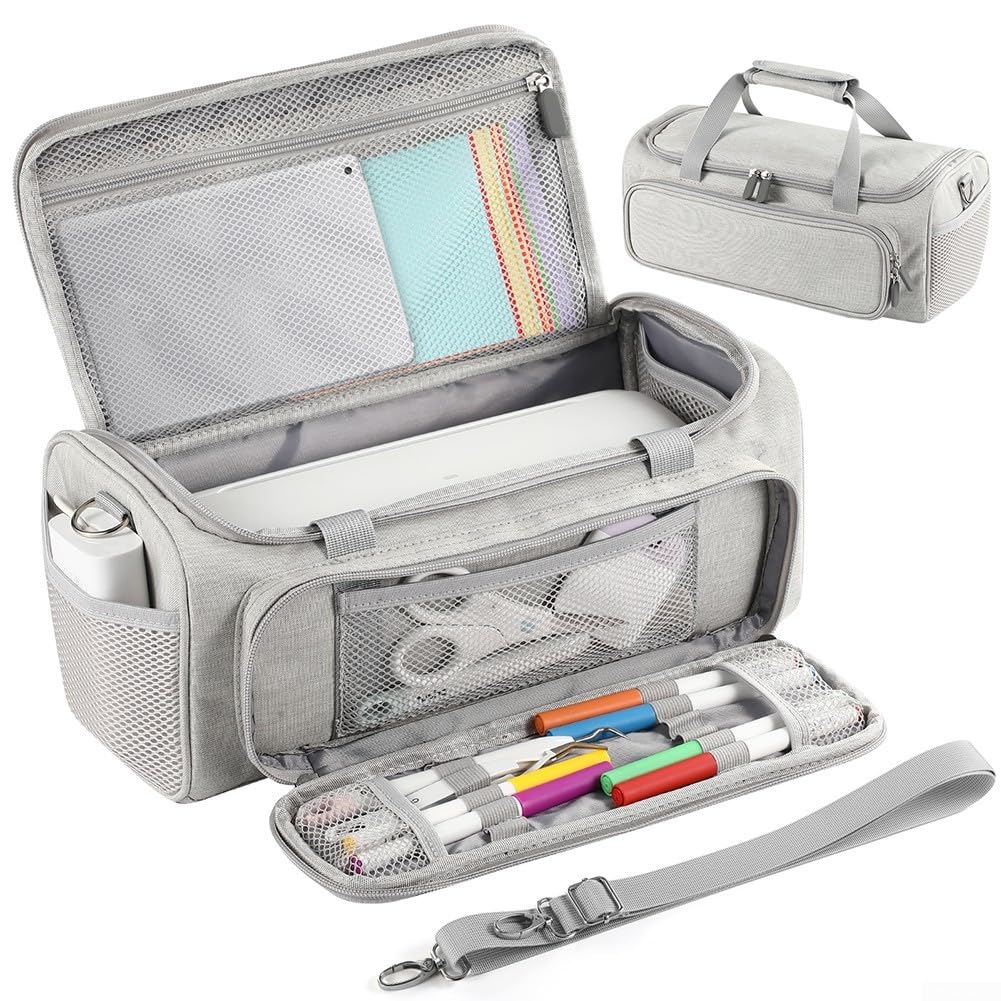 Étui de transport étanche élégant pour machines de découpe Cricut Joy Xtra, avec bretelles compatibles avec les accessoires Cricut Joy Xtra, Voir image, Gray