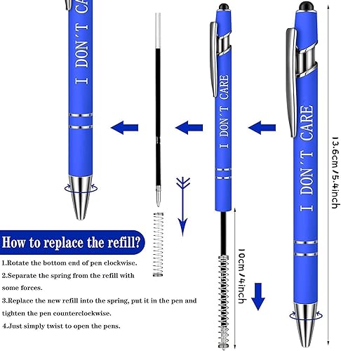 Miniatura 6 de 10 bolígrafos inspiradores motivacionales con frases, bolígrafo con punta de lápiz capacitivo, lápiz capacitivo, mensajes, juego de bolígrafos