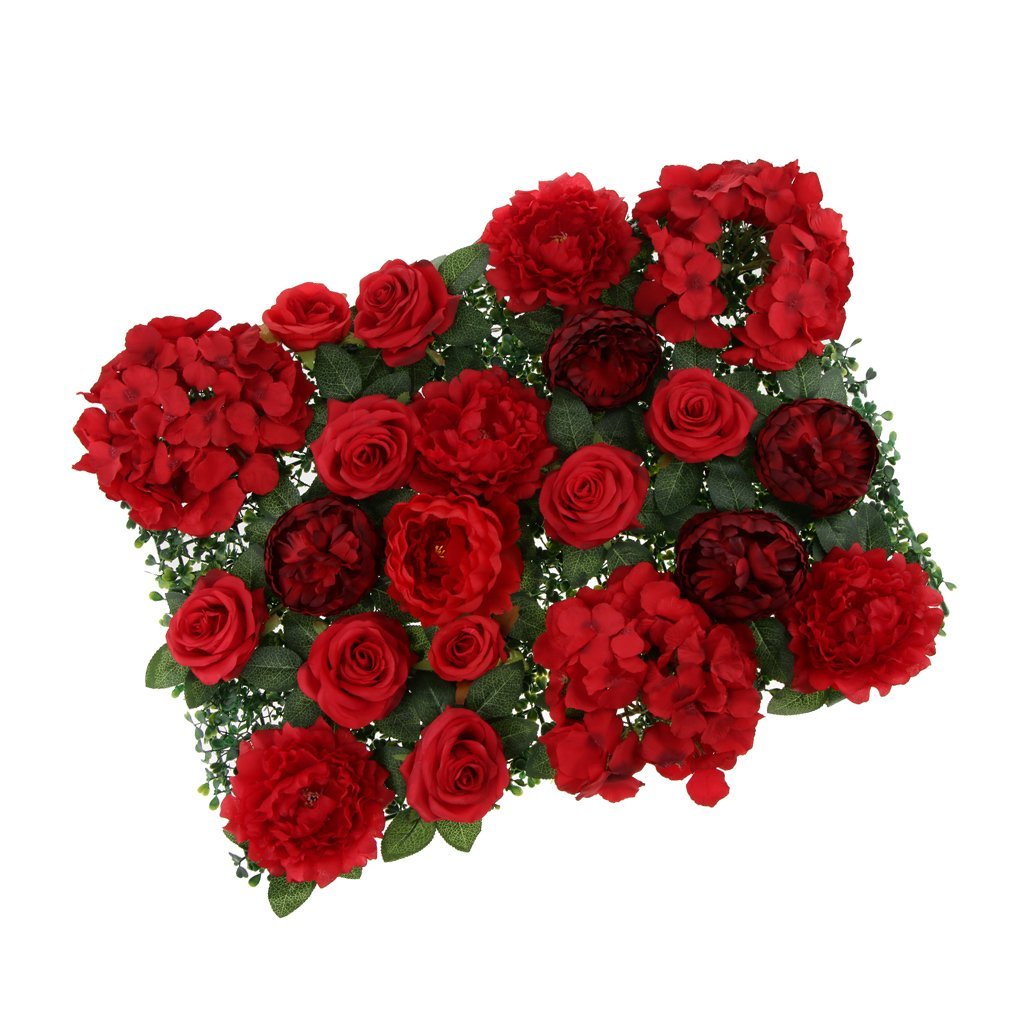 Kunstblumen Panel Wand Künstliche Rose Pfingstrosen Hortensie Blütenwand für Hochzeit Dekoration