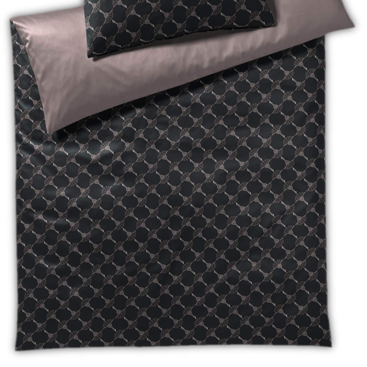 Joop! Pościel Cornflower Double 4083 | kolor 9 błyszczący czarny (Shiny Black) - 200 x 220 cm