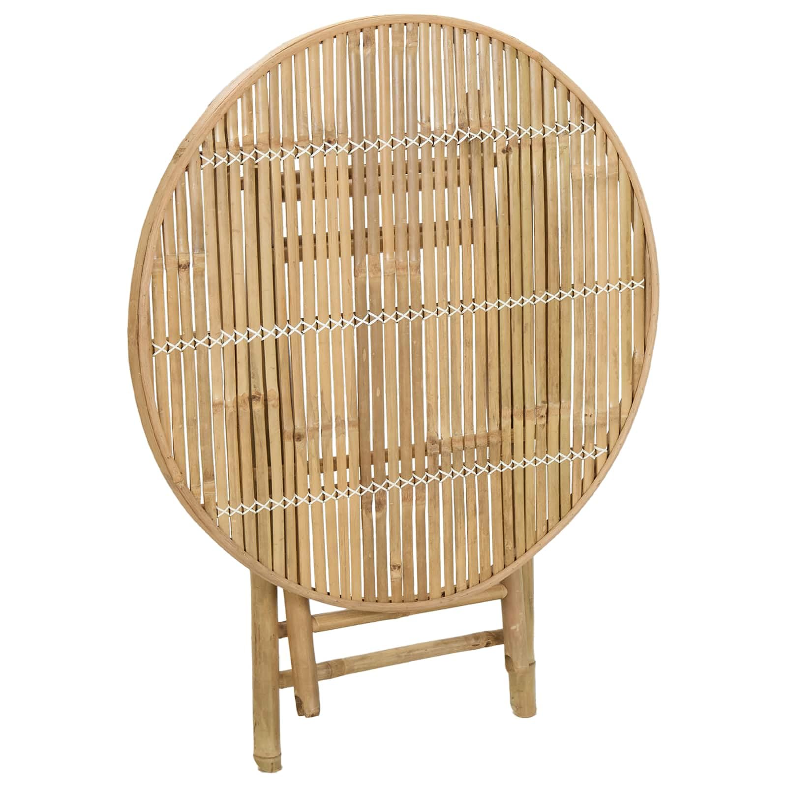 vidaXL Mesa de Jardín Natural 80 x 70 cm Bambú, Mesa de jardín Moderna y Plegable, Exterior, Ahorra Espacio, portátil y ecológica