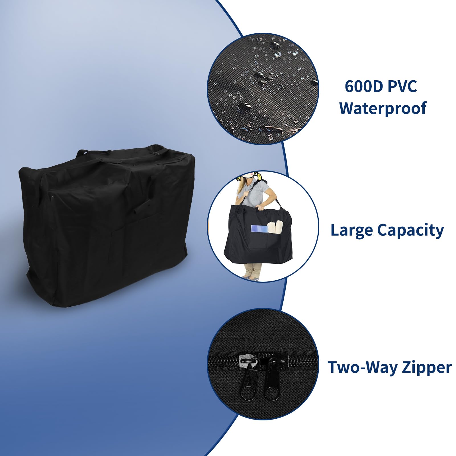 Bolsa de viaje para silla de ruedas, 45.3 x 31.5 x 15.7 pulgadas, impermeable, bolsa plegable para silla de ruedas, diseño de 2 vías