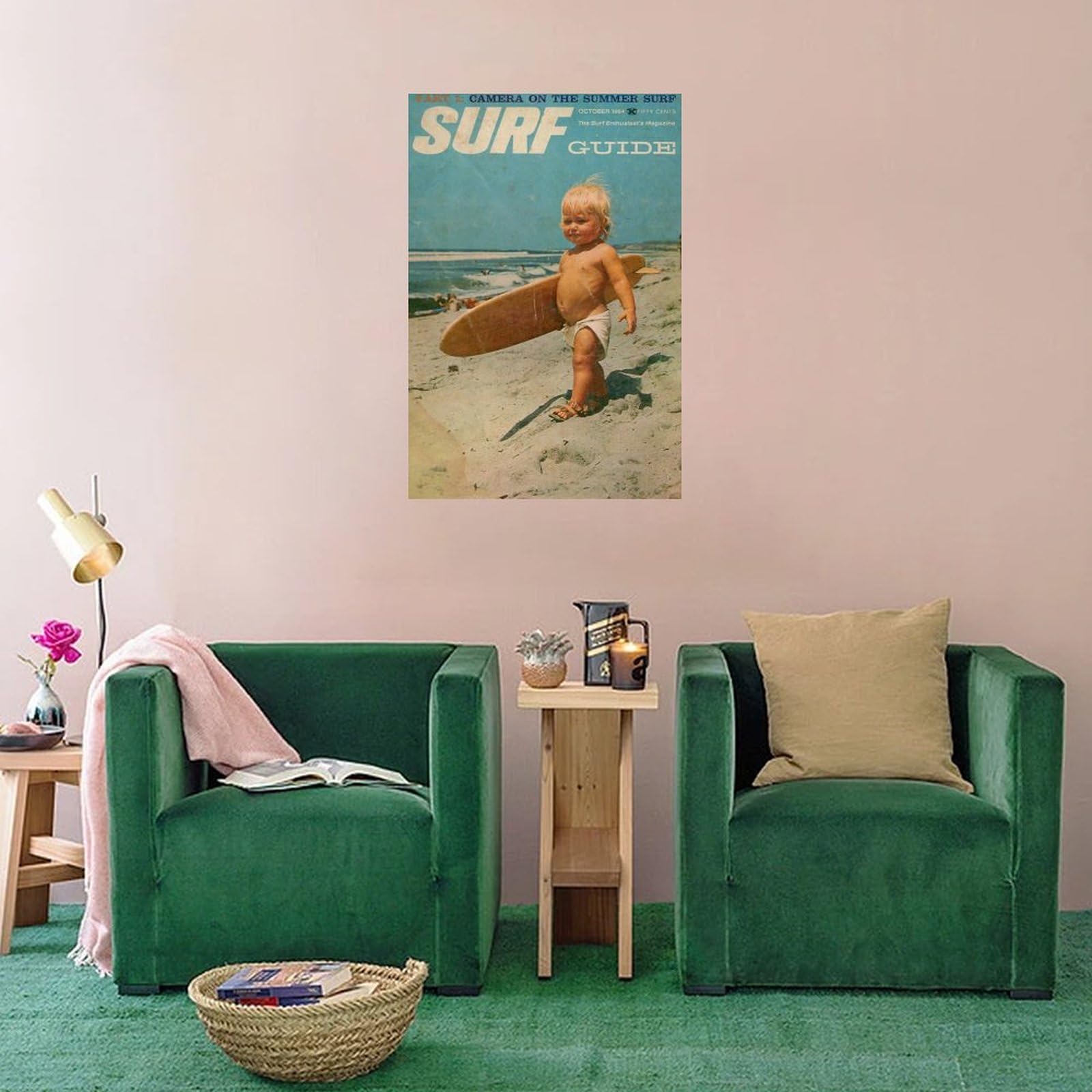 Amazon.com: NIKZ Vintage Surf Poster, Canvas Wall Art, 12L