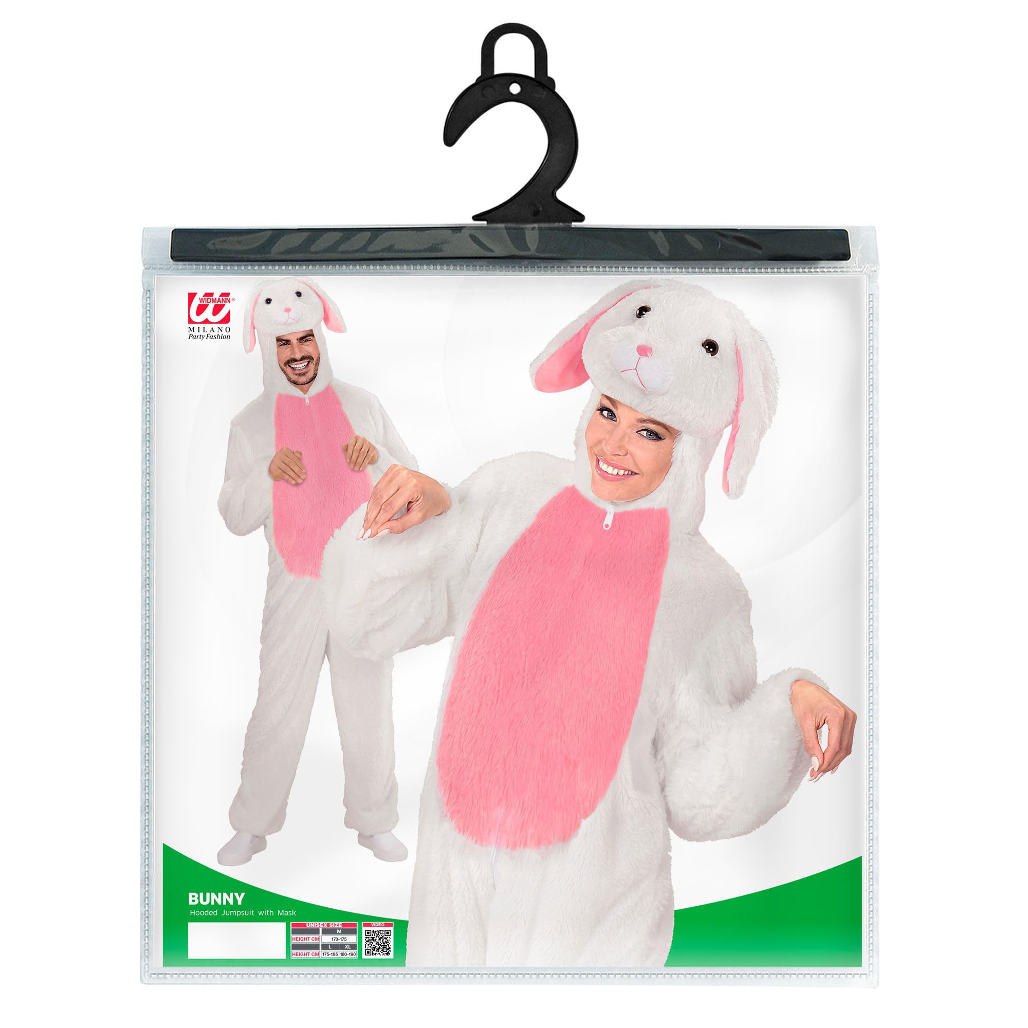W WIDMANN MILANO Party Fashion - Costume lapin, combinaison avec masque à capuche, costume animal, lapin